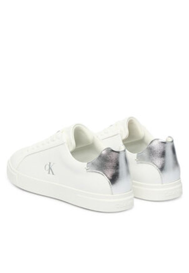 Calvin Klein Sneakersy Low Pro Cups Laceup Lth Met HW0HW02846 Biały. Kolor: biały. Materiał: skóra