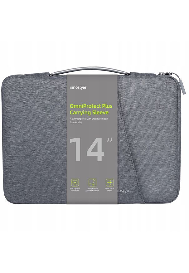 Innostyle - INNOSTYLE TORBA NA LAPTOPA 13 14 WODOODPORNA ETUI OMNIPROTECT PLUS SZARA. Kolor: szary
