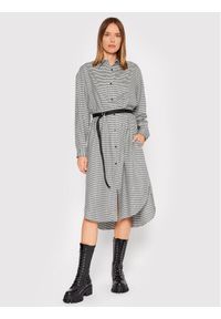 Hugo Sukienka koszulowa Ecleni 50458578 Czarny Loose Fit. Kolor: czarny. Materiał: lyocell. Typ sukienki: koszulowe