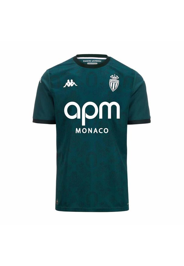 Kappa - Dziecięca koszulka wyjazdowa AS Monaco Kombat 2024/25. Kolor: zielony. Sport: piłka nożna