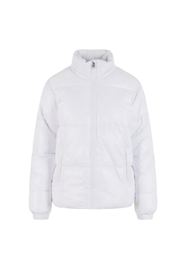 Kurtka puchowa krótka damska z recyklingu Urban Classics. Kolor: biały. Materiał: puch. Długość: krótkie