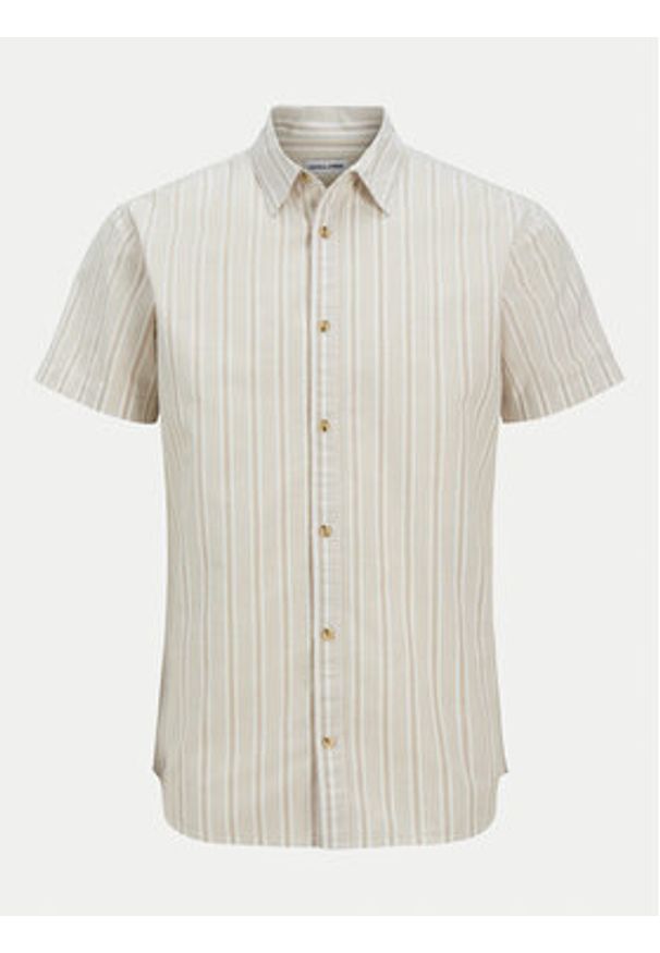 Jack & Jones Koszula Joshua 12269135 Beżowy Comfort Fit. Kolor: beżowy. Materiał: bawełna