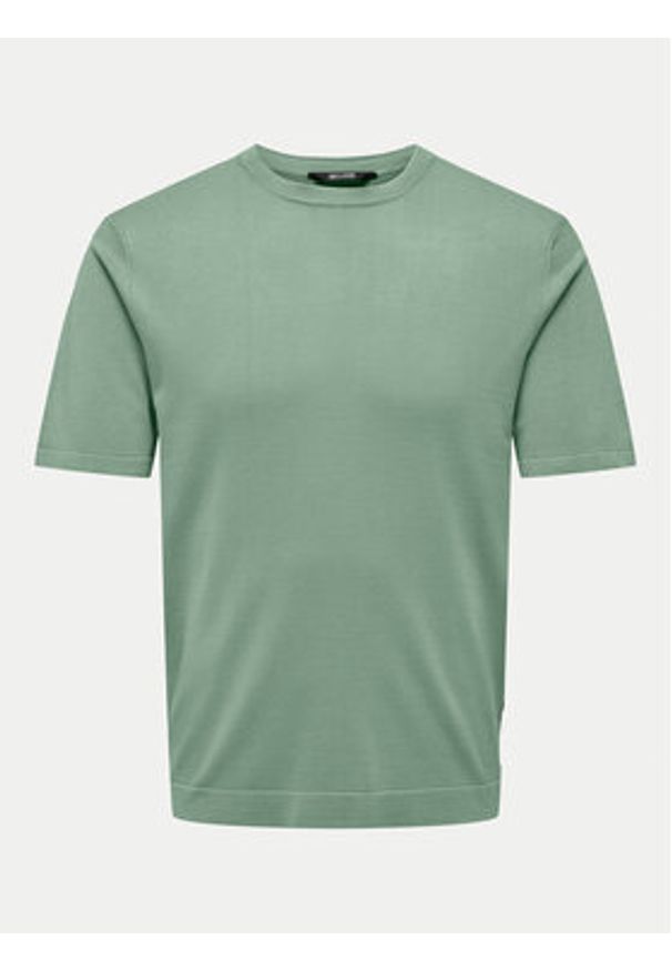 Only & Sons T-Shirt Wyler 22022928 Zielony Regular Fit. Kolor: zielony. Materiał: wiskoza