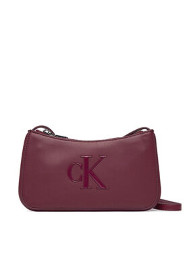 Calvin Klein Torebka Bold Ck Mini Bag LV04F1125G Bordowy. Kolor: czerwony. Materiał: skórzane