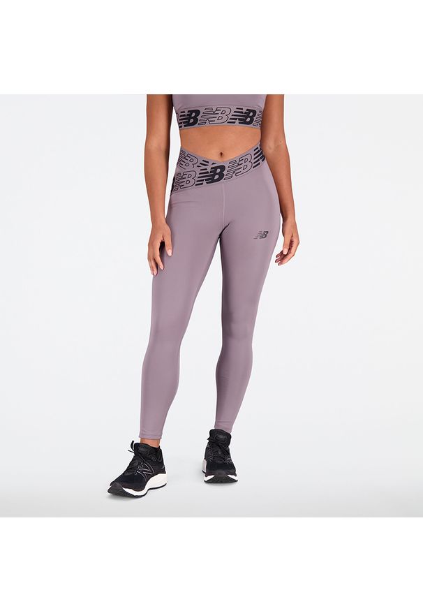 Legginsy damskie New Balance WP21177ZNC – fioletowe. Stan: podwyższony. Kolor: fioletowy. Materiał: materiał. Sport: fitness
