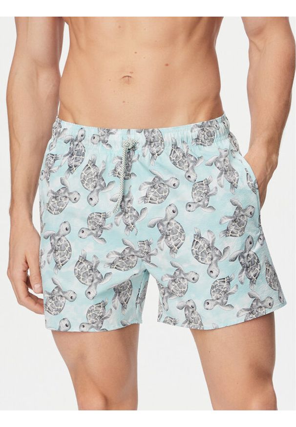 Emporio Armani Szorty kąpielowe EM000583 AF20447 F9045 Niebieski Regular Fit. Kolor: niebieski. Materiał: syntetyk