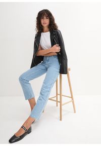 bonprix - T-shirt z dekoltem w łódkę. Kolor: biały. Materiał: bawełna. Długość rękawa: krótki rękaw. Długość: krótkie. Wzór: gładki. Styl: sportowy #2