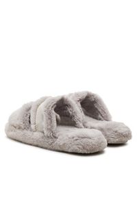 TOMMY HILFIGER - Tommy Hilfiger Kapcie Fur Basics Slipper FW0FW08343 Szary. Kolor: szary. Materiał: materiał #3