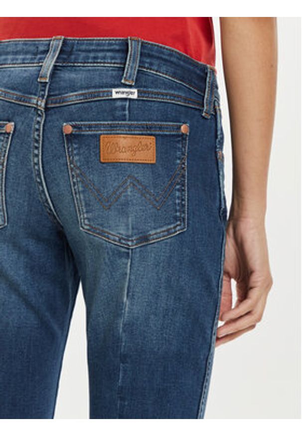 Wrangler Jeansy Spat 112357537 Niebieski Skinny Fit. Kolor: niebieski
