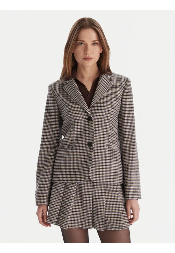 MAX&Co. Marynarka Rancio 2526046034200 Brązowy Slim Fit. Kolor: brązowy. Materiał: syntetyk