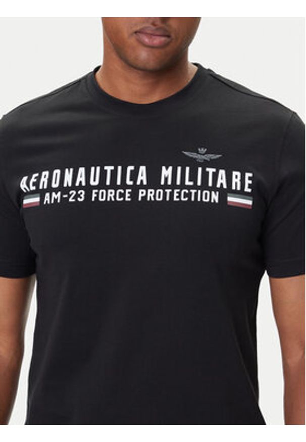 Aeronautica Militare T-Shirt 252TS1942UJ00538 Czarny Regular Fit. Kolor: czarny. Materiał: bawełna