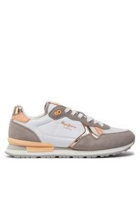 Pepe Jeans Sneakersy Brit Heritage W PLS31474 Biały. Kolor: biały. Materiał: zamsz, skóra