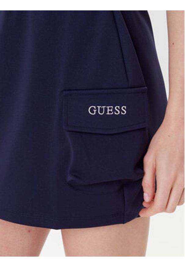 Guess Spódnica mini V5YD04 KCX42 Granatowy Regular Fit. Kolor: niebieski. Materiał: syntetyk