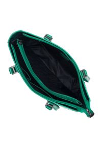 Wittchen - Torebka shopperka z błyszczącej skóry w monogram zielona. Kolor: zielony. Wzór: haft, gładki. Dodatki: z haftem. Materiał: lakierowane, skórzane. Styl: casual, elegancki #6