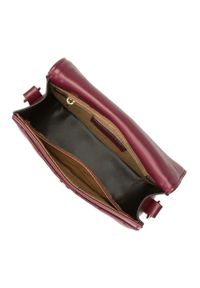 Wittchen - Damska torebka pikowana z łańcuszkiem na klapie bordowa. Kolor: czerwony. Wzór: aplikacja, haft. Dodatki: z haftem. Materiał: skórzane. Rozmiar: małe. Styl: rockowy, elegancki #7