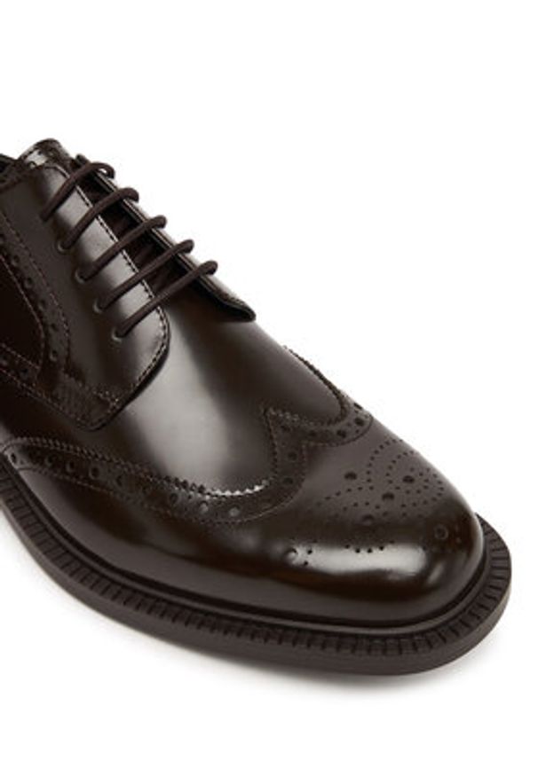 Hugo - HUGO Półbuty Lysander 50548655 Brązowy. Kolor: brązowy. Materiał: skóra