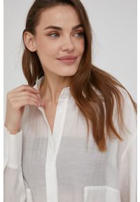 Answear Lab bluzka damska kolor biały. Kolor: biały. Materiał: tkanina. Długość: krótkie. Styl: wakacyjny #4
