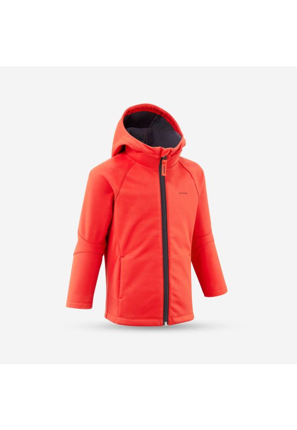 quechua - Kurtka softshell turystyczna dla dzieci Quechua MH900. Kolor: czerwony, szary, wielokolorowy. Materiał: materiał. Sezon: lato. Styl: sportowy