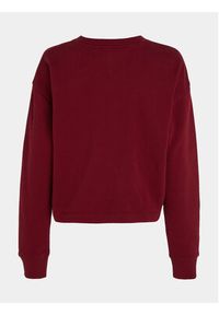 Tommy Jeans Bluza Ess Logo DW0DW16393 Bordowy Cropped Fit. Kolor: czerwony. Materiał: bawełna, syntetyk #8