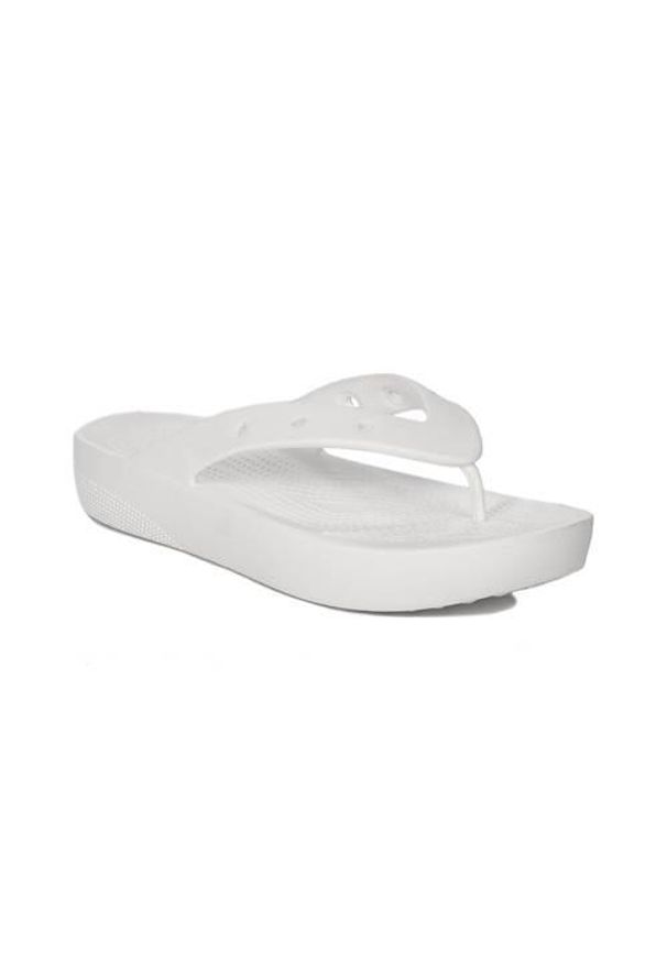 Japonki damskie Crocs Platform Flip. Kolor: biały. Materiał: syntetyk, materiał. Obcas: na platformie