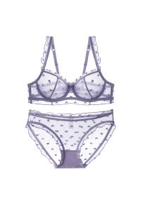 Intica - Komplet bielizny z delikatnym prześwitem i regulowanymi ramiączkami Patrinia. Kolor: fioletowy. Materiał: materiał #1