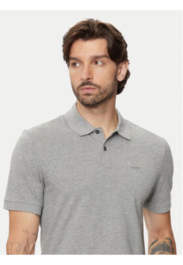 BOSS - Boss Polo Pallas 50468362 Szary Regular Fit. Typ kołnierza: polo. Kolor: szary. Materiał: bawełna