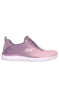 skechers - Buty do chodzenia damskie Skechers Summer Bright Charmer. Zapięcie: sznurówki. Kolor: różowy. Materiał: tkanina. Szerokość cholewki: normalna. Sport: turystyka piesza