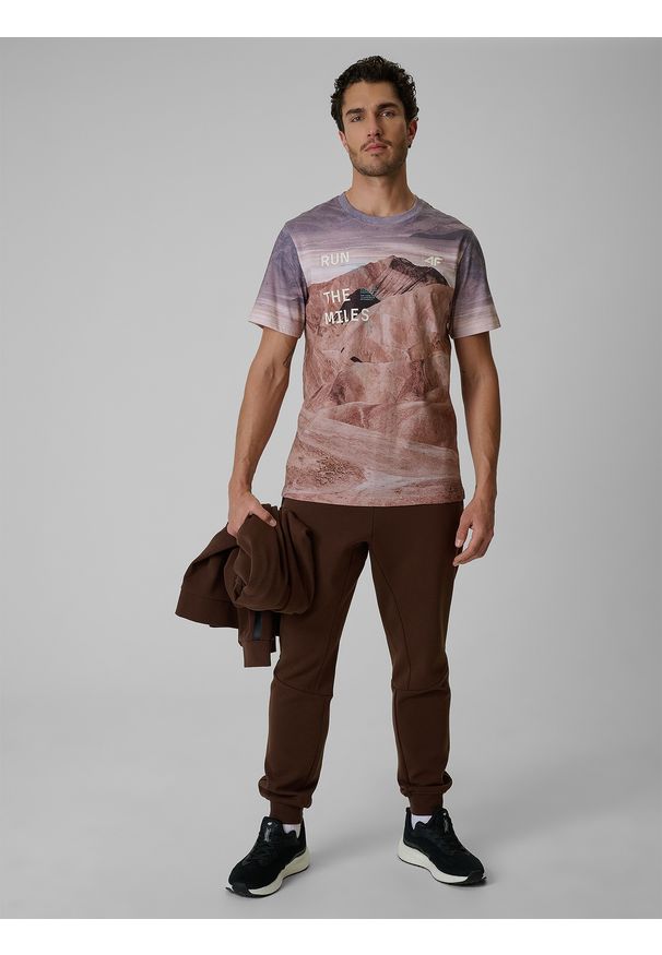 4f - 4F T-shirt regular z nadrukiem męski - multikolor XL. Okazja: na co dzień. Kolor: wielokolorowy. Materiał: materiał. Wzór: nadruk. Styl: casual