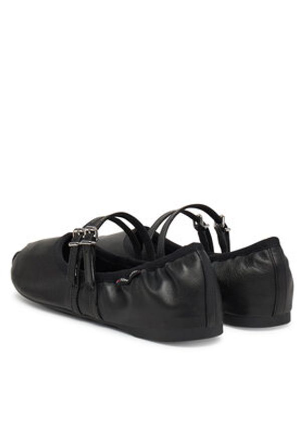 Tommy Jeans Baleriny Ballerina EN0EN02720 Czarny. Kolor: czarny. Materiał: skóra