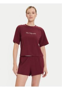 Karl Lagerfeld - KARL LAGERFELD Piżama A4W45012 Bordowy Regular Fit. Kolor: czerwony. Materiał: bawełna