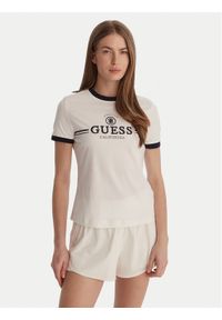 Guess T-Shirt V6GI08 K2975 Biały Regular Fit. Kolor: biały. Materiał: bawełna #1