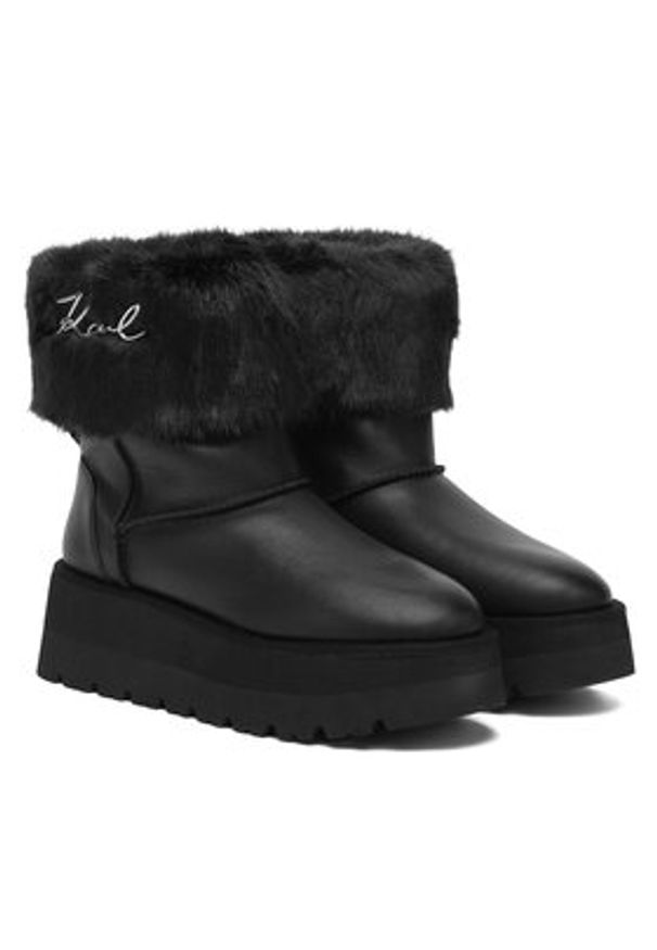 Karl Lagerfeld - KARL LAGERFELD Śniegowce KL48655 Czarny. Kolor: czarny. Materiał: skóra