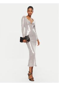 BARDOT - Bardot Sukienka koktajlowa Verona 58859DB Srebrny Slim Fit. Kolor: srebrny. Materiał: syntetyk. Styl: wizytowy #4