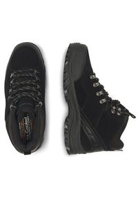 skechers - Skechers Trapery 64869BLK Czarny. Kolor: czarny. Materiał: zamsz, skóra #5