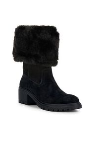 Geox Botki D Damiana D36QCA 022BH C9999 Czarny. Kolor: czarny. Materiał: skóra, zamsz #4