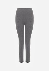 Born2be - Szare Legginsy z Wysokim Stanem z Modelującymi Wstawkami Onorata. Okazja: na co dzień. Stan: podwyższony. Kolor: szary. Materiał: prążkowany. Długość: krótkie. Styl: casual #8