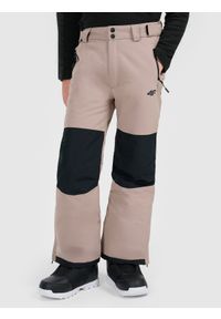4f - 4F Spodnie snowboardowe membrana 10000 chłopięce - brązowe 122 (6-7 lat). Kolor: brązowy. Materiał: materiał, poliester. Sezon: lato. Sport: snowboard