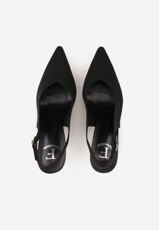 Born2be - Czarne Sandały na Szpilce Ozdobione Plecionką Callaxie. Okazja: na co dzień. Zapięcie: sprzączka. Kolor: czarny. Materiał: jeans. Wzór: aplikacja. Sezon: lato. Obcas: na szpilce. Styl: casual, elegancki, klasyczny, wizytowy