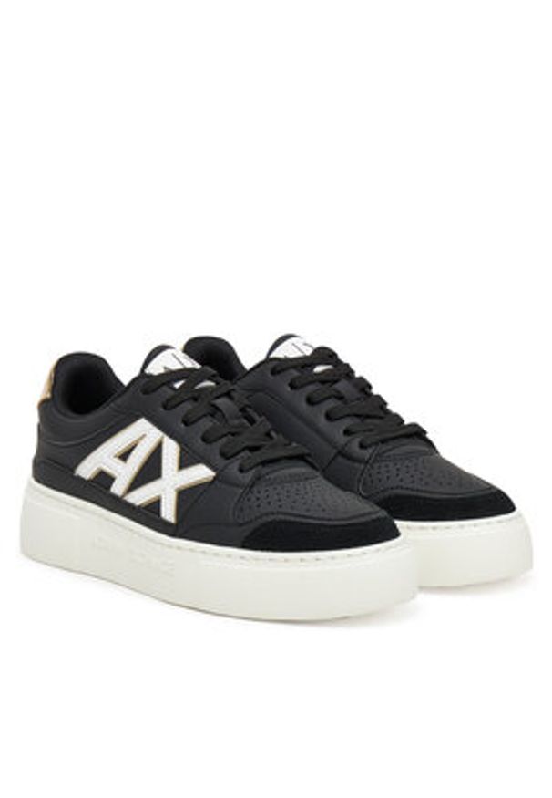 Armani Exchange Sneakersy XDX147 XV830 T780 Czarny. Kolor: czarny. Materiał: skóra