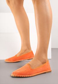 Born2be - Pomarańczowe Espadryle Balerinki z Ozdobnymi Przeszyciami Firavione. Okazja: na co dzień, na imprezę. Kolor: pomarańczowy. Materiał: len. Sezon: lato. Styl: klasyczny, casual #5