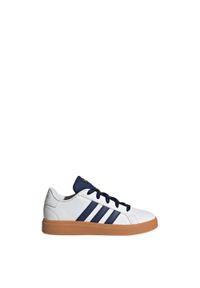 Adidas - Buty Grand Court Lifestyle Tennis Lace-Up. Kolor: brązowy, niebieski, wielokolorowy, biały. Materiał: materiał. Sport: turystyka piesza