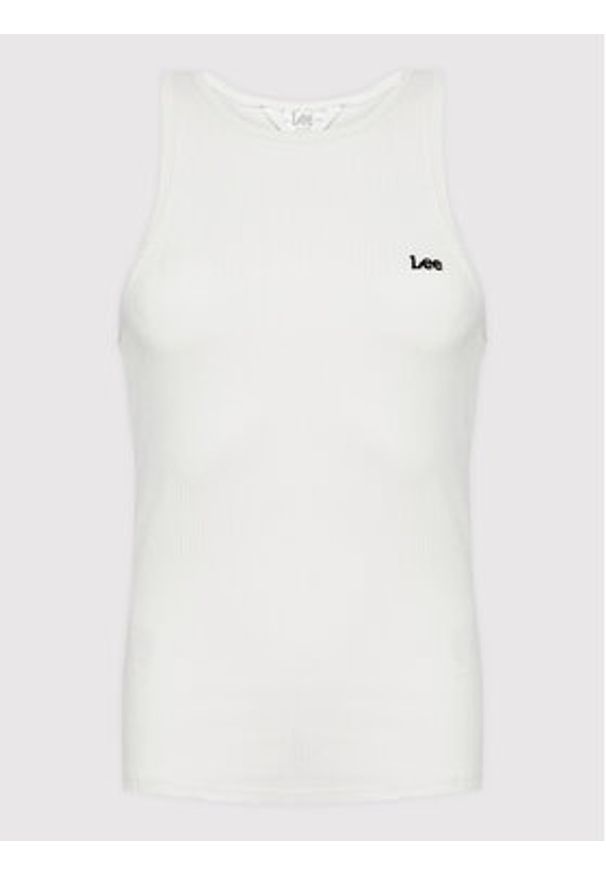 Lee Top Ribbed L44QUXNQ 112145176 Beżowy Regular Fit. Kolor: beżowy. Materiał: bawełna
