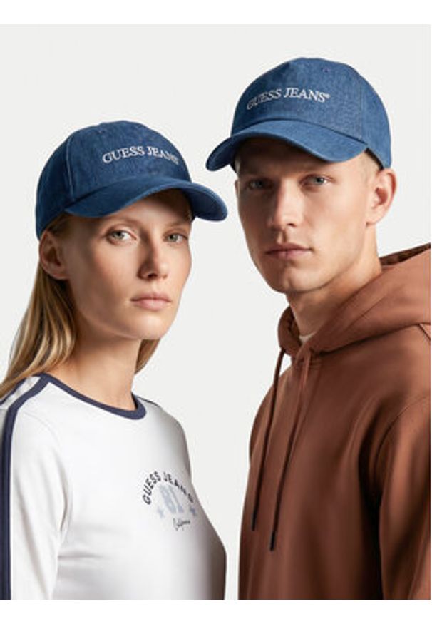 Guess Jeans Czapka z daszkiem CWBEO-GJ-U3-006-SS26 Niebieski. Kolor: niebieski. Materiał: bawełna