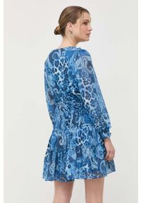 Guess sukienka kolor niebieski mini rozkloszowana. Kolor: niebieski. Typ sukienki: rozkloszowane. Długość: mini #5