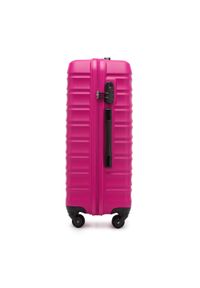 Wittchen - Średnia walizka z ABS-u z żebrowaniem różowa. Kolor: różowy. Materiał: guma #9