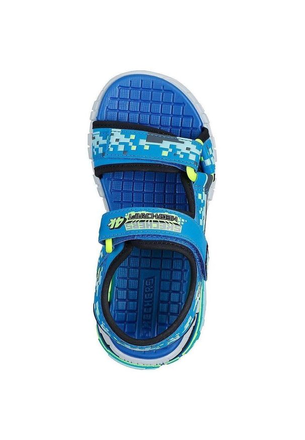 skechers - Sandały Skechers Mega-splash 4k, Dzieci. Kolor: niebieski. Materiał: zamsz, materiał