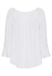 Bluzka shirtowa bonprix biały. Kolor: biały. Materiał: koronka. Sezon: lato #1