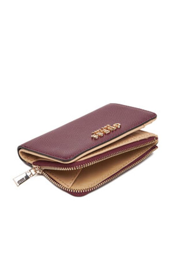 Guess Mały Portfel Damski Bolena Slg SWZG92 07156 Bordowy. Kolor: czerwony. Materiał: skóra