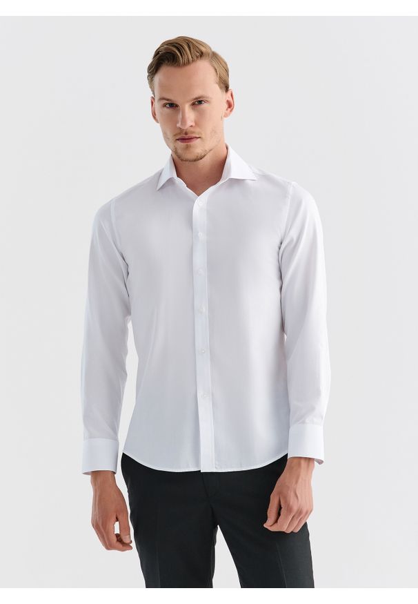 Pako Lorente - PAKO LORENTE – Koszula męska BODHI P000B-1X-508-B. Typ kołnierza: kołnierzyk włoski. Materiał: bawełna. Długość rękawa: długi rękaw. Długość: długie. Wzór: gładki. Styl: elegancki