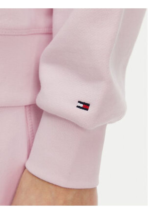 TOMMY HILFIGER - Tommy Hilfiger Bluza Contrast Flag WW0WW45979 Różowy Regular Fit. Kolor: różowy. Materiał: bawełna